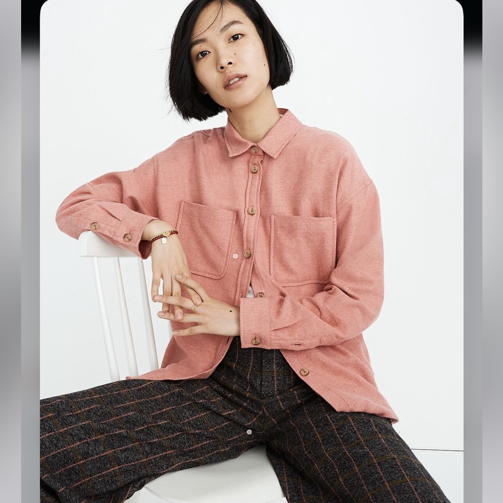 Madewell Pink Button-Up Jacket
